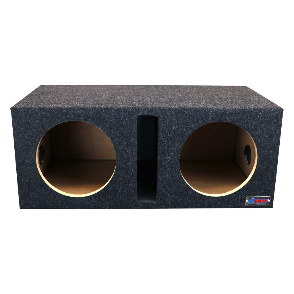 Atrend Dual 12" Vented Woofer Enclosure - Charcoal Carpet Covering