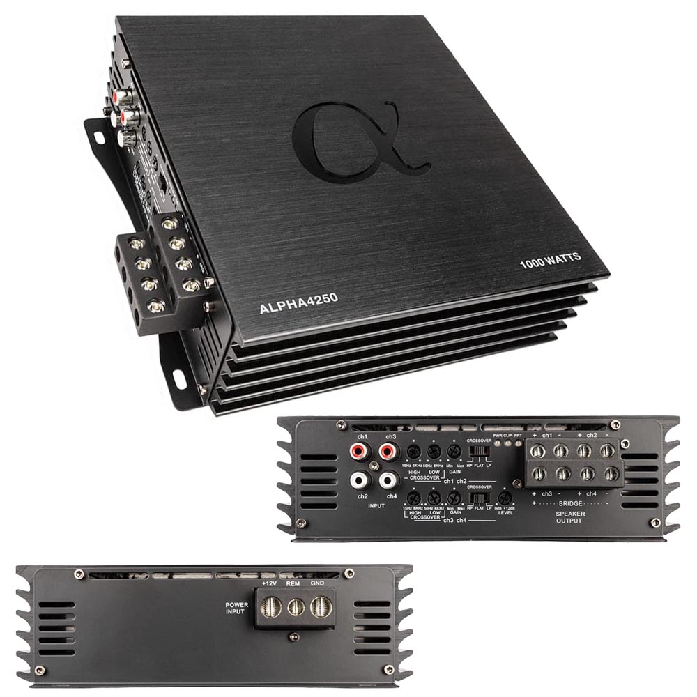 Alphasonik Alpha Series Full Range 4 Channel Amplifier, 1000W RMS