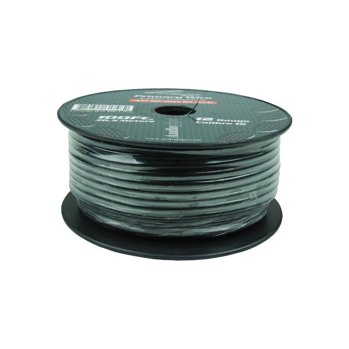 Audiopipe Primary Wire 12-Gauge 100 Foot Spool – Black