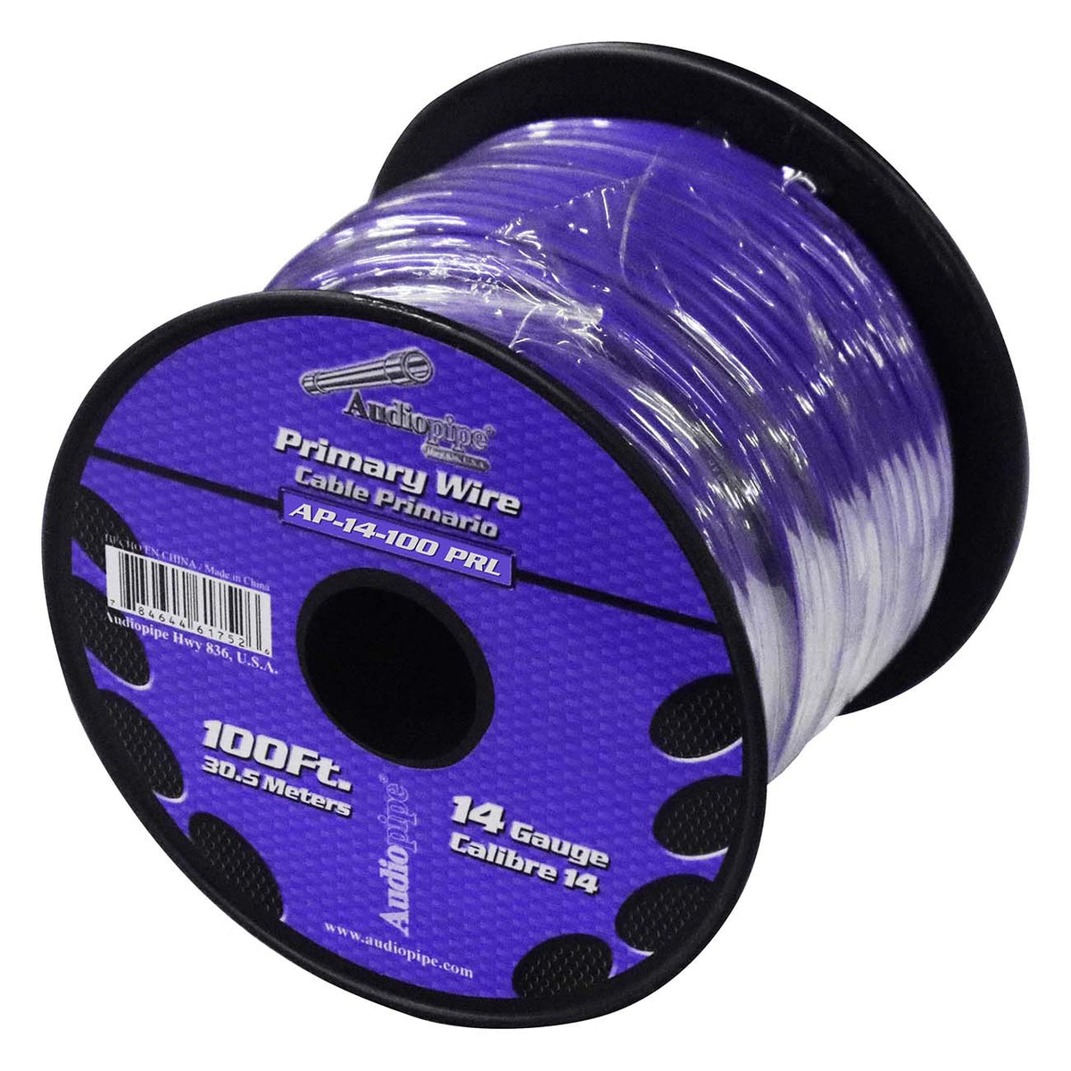 Audiopipe Primary Wire 14-Gauge 100 Foot Spool – Purple