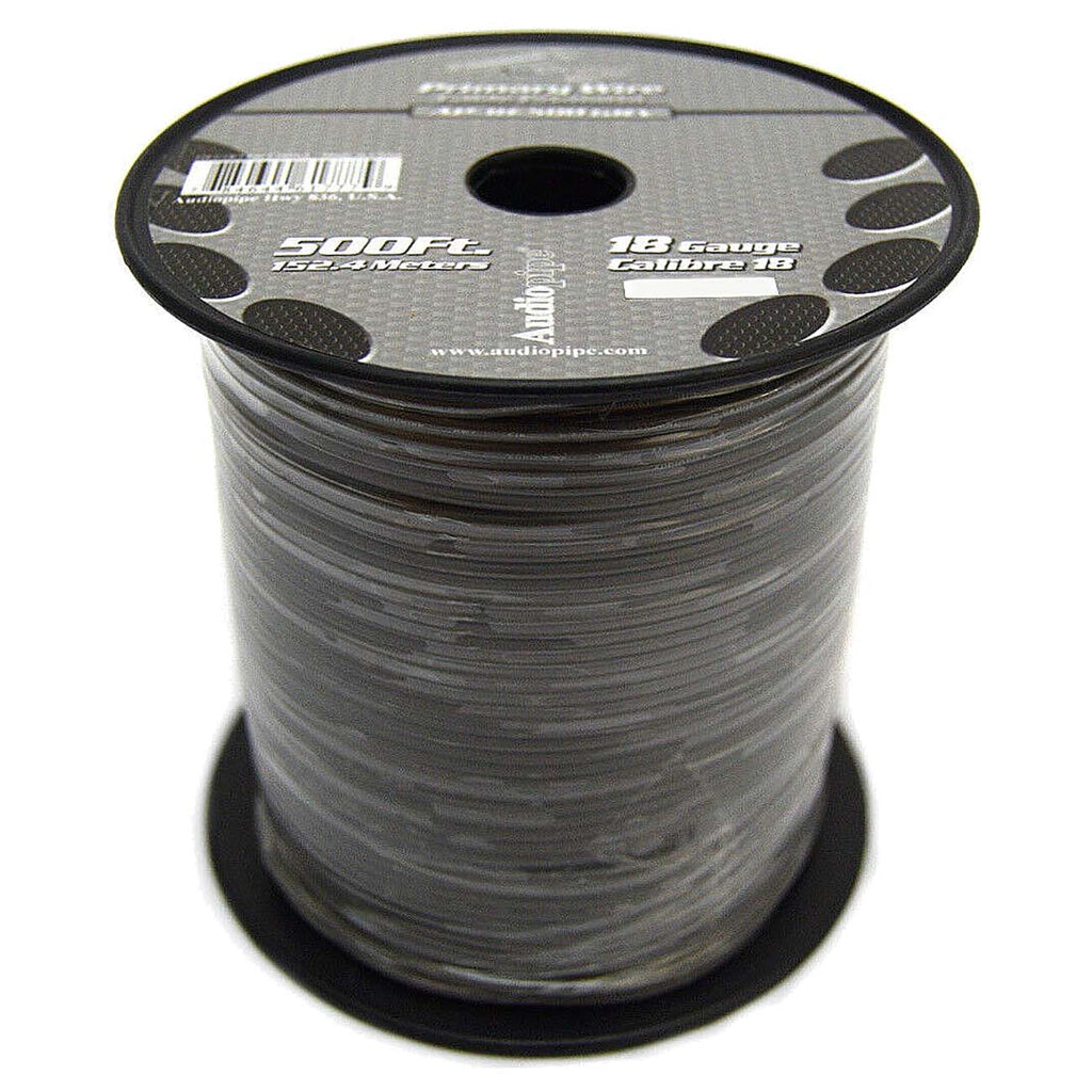 Audiopipe Primary Wire 18-Gauge 500 Foot Spool – Gray