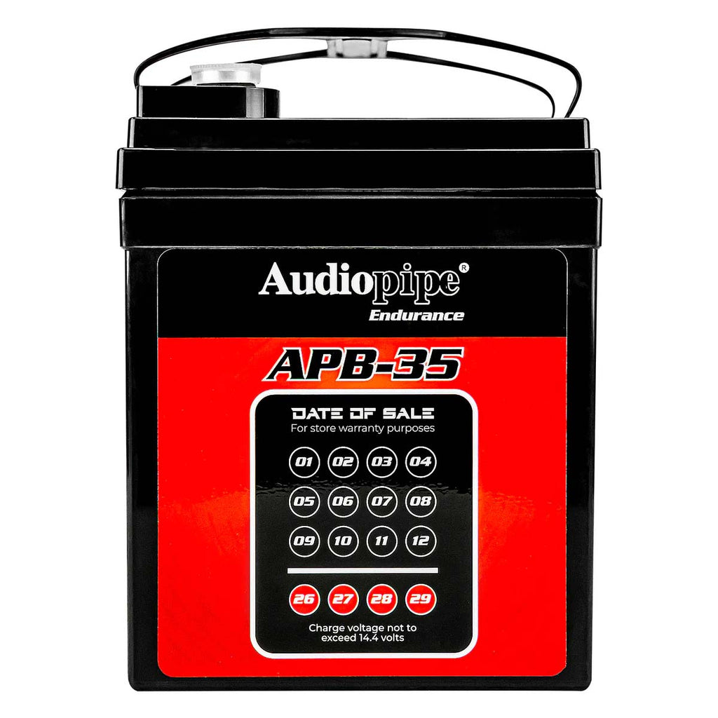 Audiopipe 12 Volt AGM Deep Cycle Power Cell Battery 35AH