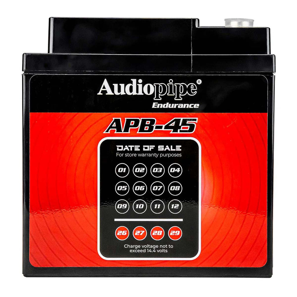 Audiopipe 12 Volt AGM Deep Cycle Power Cell Battery 45AH