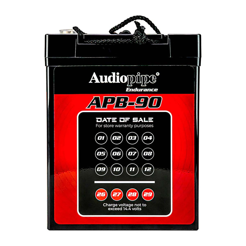 Audiopipe 12 Volt AGM Deep Cycle Power Cell Battery 90AH