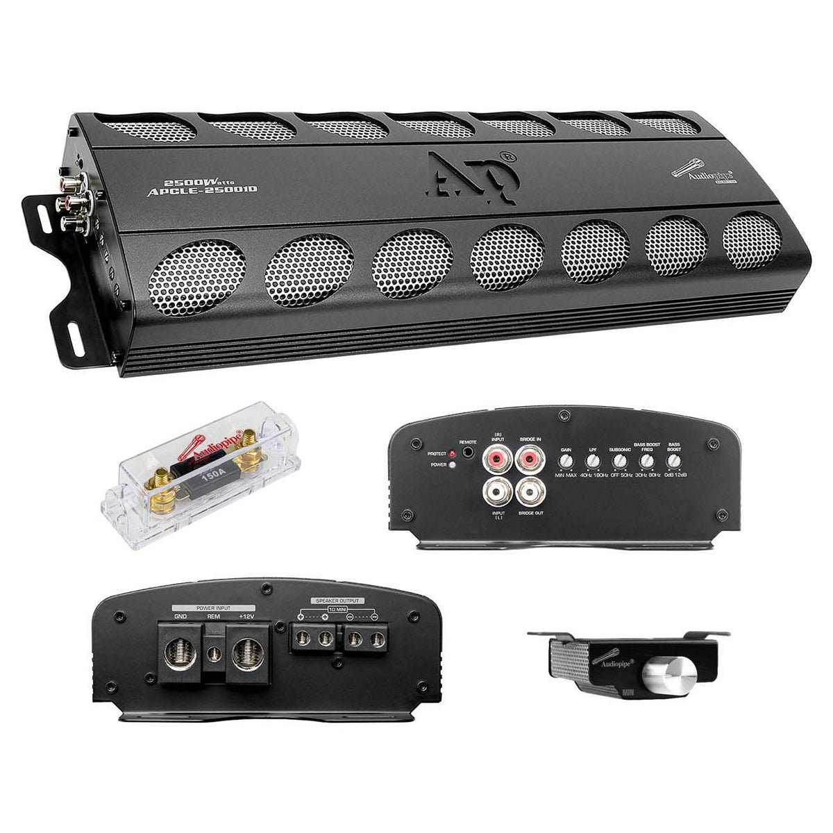 Audiopipe Monoblock Amplifier, 2500 Watts RMS