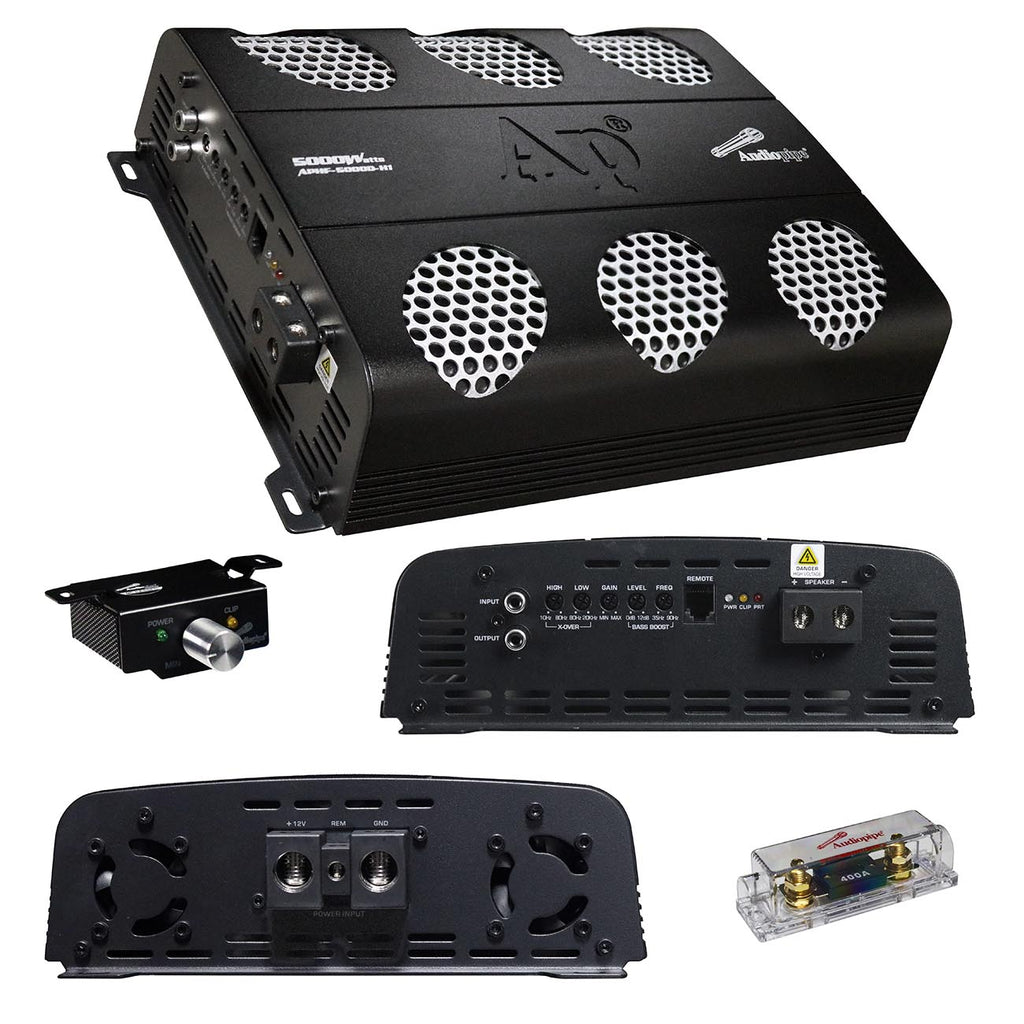 Audiopipe Full Range Class D Monoblock Amplifier, 5000 Watts