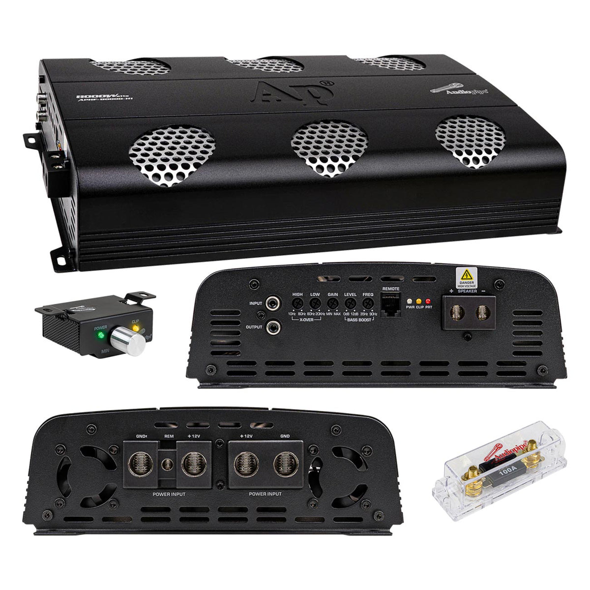 Audiopipe Full Range Class D Monoblock Amplifier, 8000 Watts