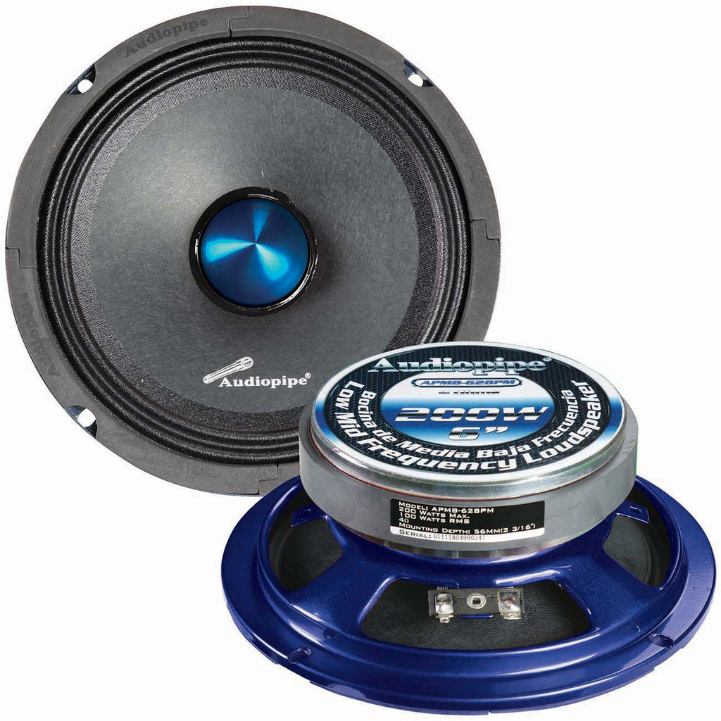 Audiopipe 6" Low Mid Frequency Speaker, 100W RMS/200W Max, 4 Ohm