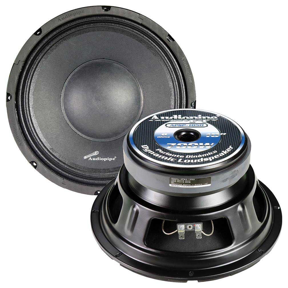 Audiopipe 10" Low Mid Frequency Speaker, 350W RMS/700W Max, 8 Ohm Voice Coil