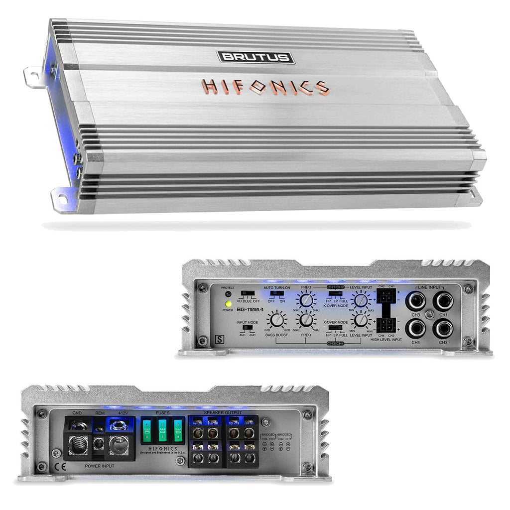 Hifonics Brutus BG Series 4 Channel Amplifier, 1100 Watts