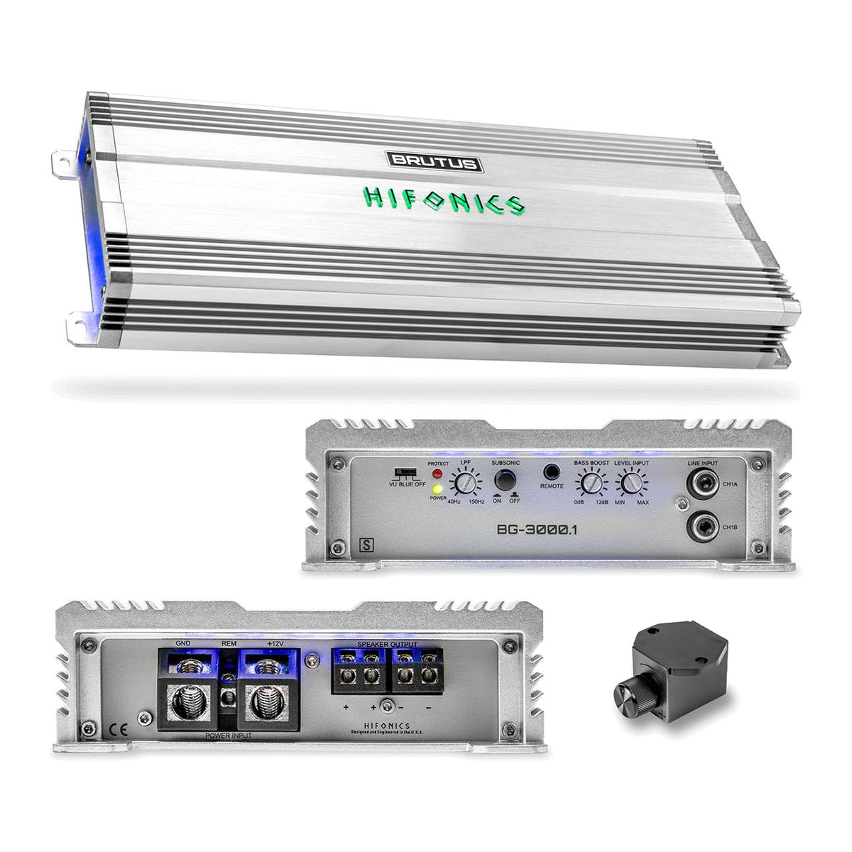 Hifonics Brutus BG Series Mono Block Amplifier, 3000 Watts