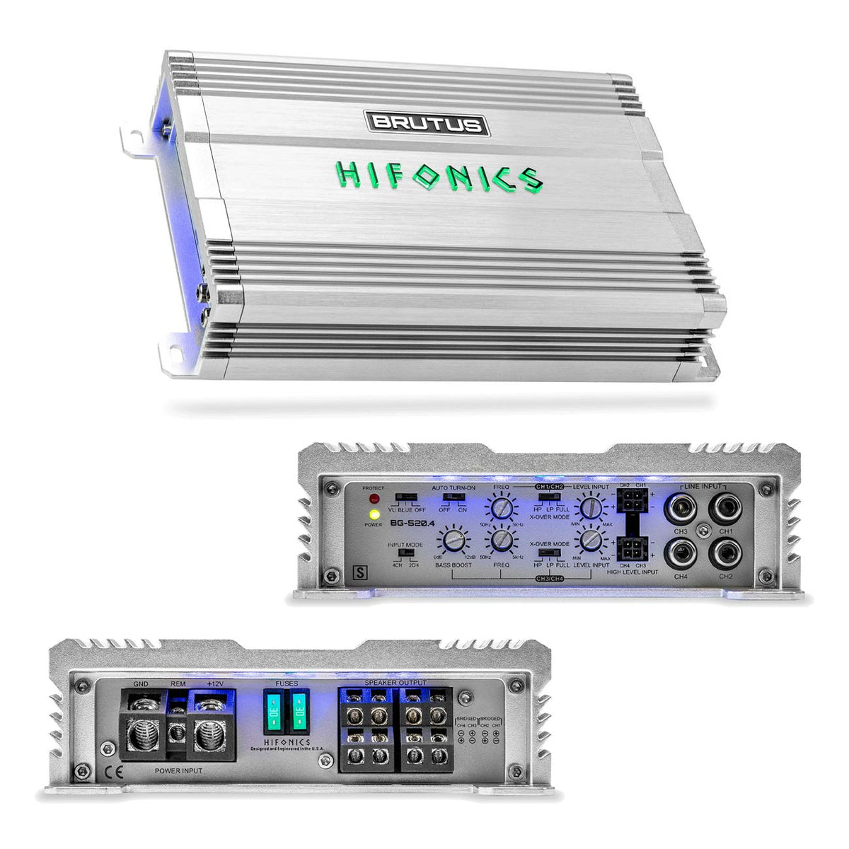 Hifonics Brutus BG Series 4 Channel Amplifier, 520 Watts