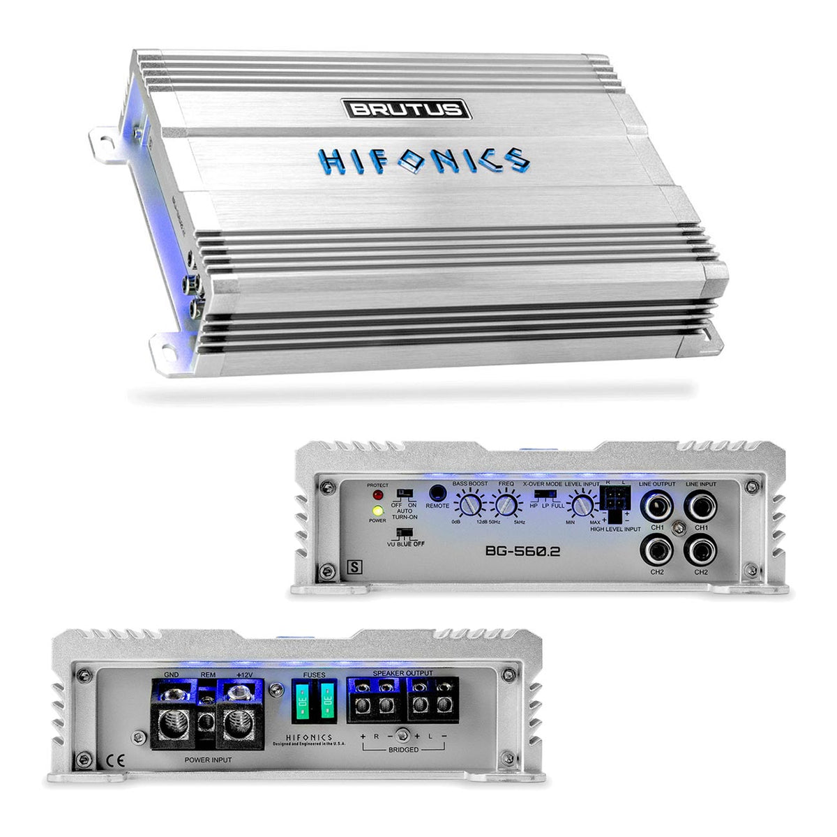 Hifonics Brutus BG Series 2 Channel Amplifier, 560 Watts