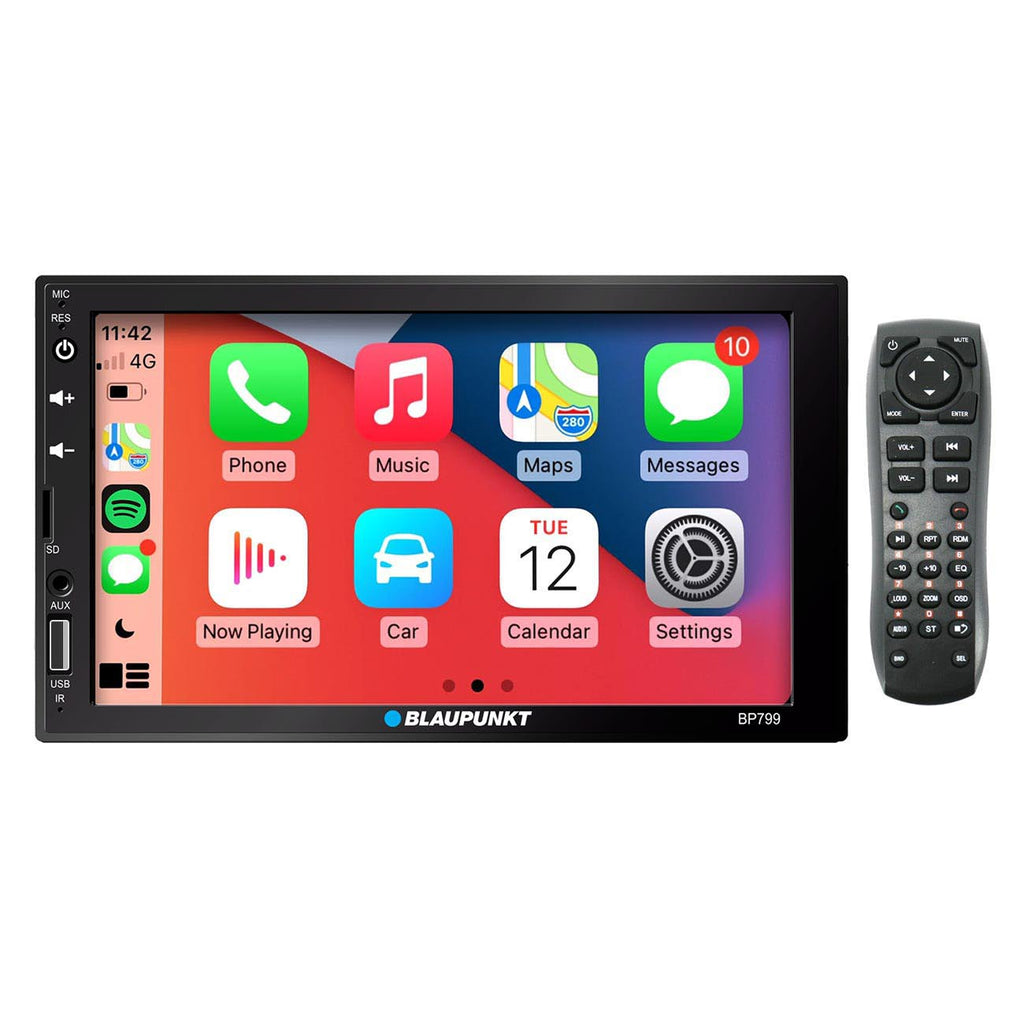 Blaupunkt Double DIN Mechless Receiver with 7.0" Touch Screen, Mirrorlink, Android Auto/ Apple Carplay, Bluetooth & Remote