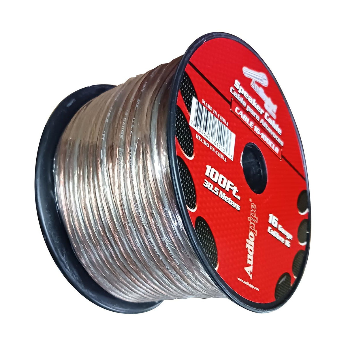 Audiopipe Speaker Wire 16-Gauge 100 Foot Spool – Clear Insulation