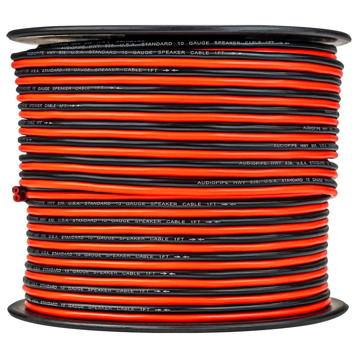 Audiopipe CCA Speaker Wire 10 Gauge 300 Foot Roll – Red/Black