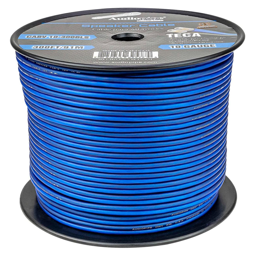 Audiopipe CCA Speaker Wire 10 Gauge 300 Foot Roll – BLUE/SILVER