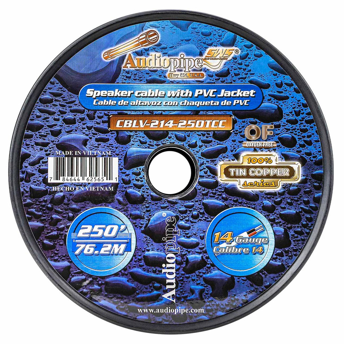 Audiopipe 14 Gauge 100% Copper Tinned OFC Marine 250 FT Speaker Cable with PVC Jacket