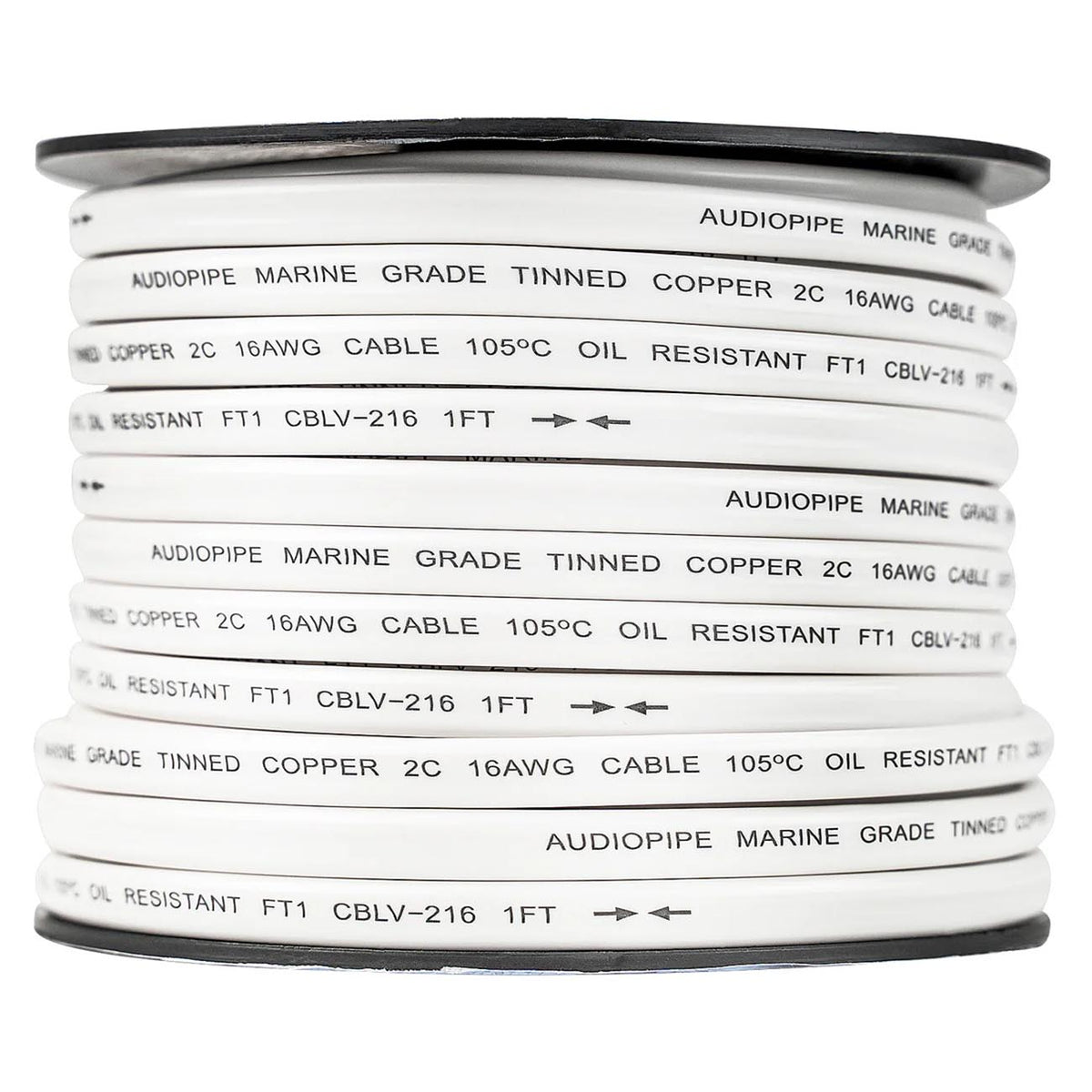 Audiopipe 16 Gauge 100% Copper Tinned OFC Marine 100 FT Speaker Cable with PVC Jacket