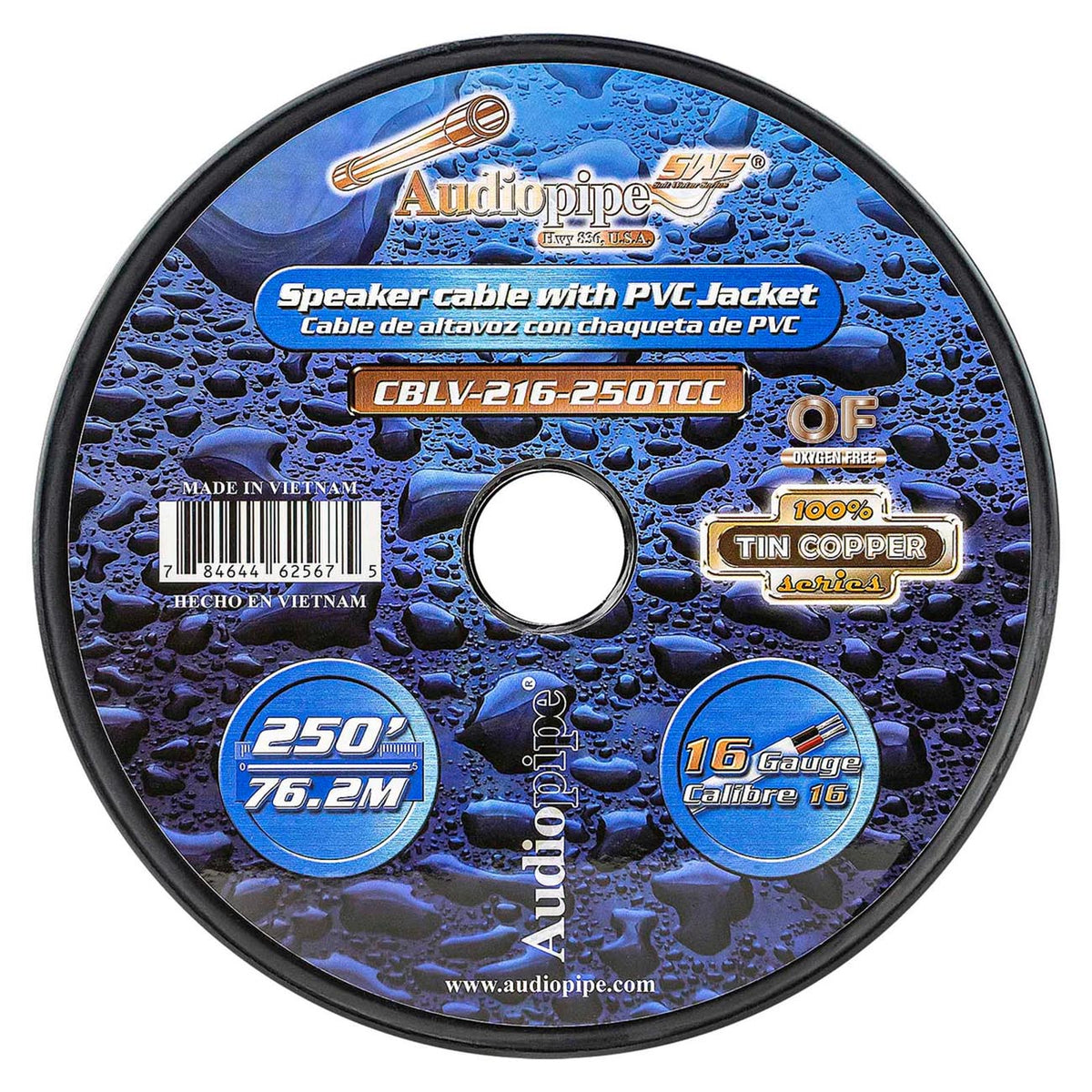 Audiopipe 16 Gauge 100% Copper Tinned OFC Marine 250 FT Speaker Cable with PVC Jacket
