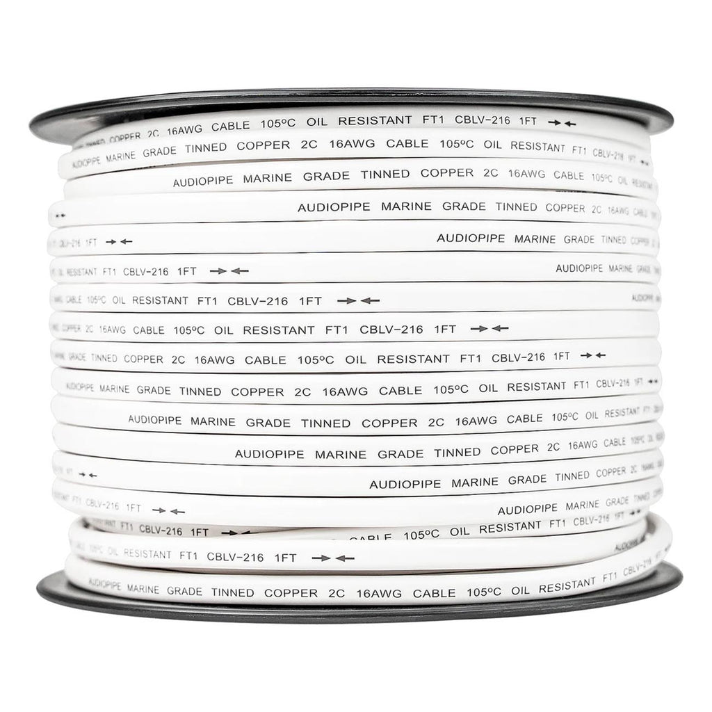 Audiopipe 16 Gauge 100% Copper Tinned OFC Marine 250 FT Speaker Cable with PVC Jacket