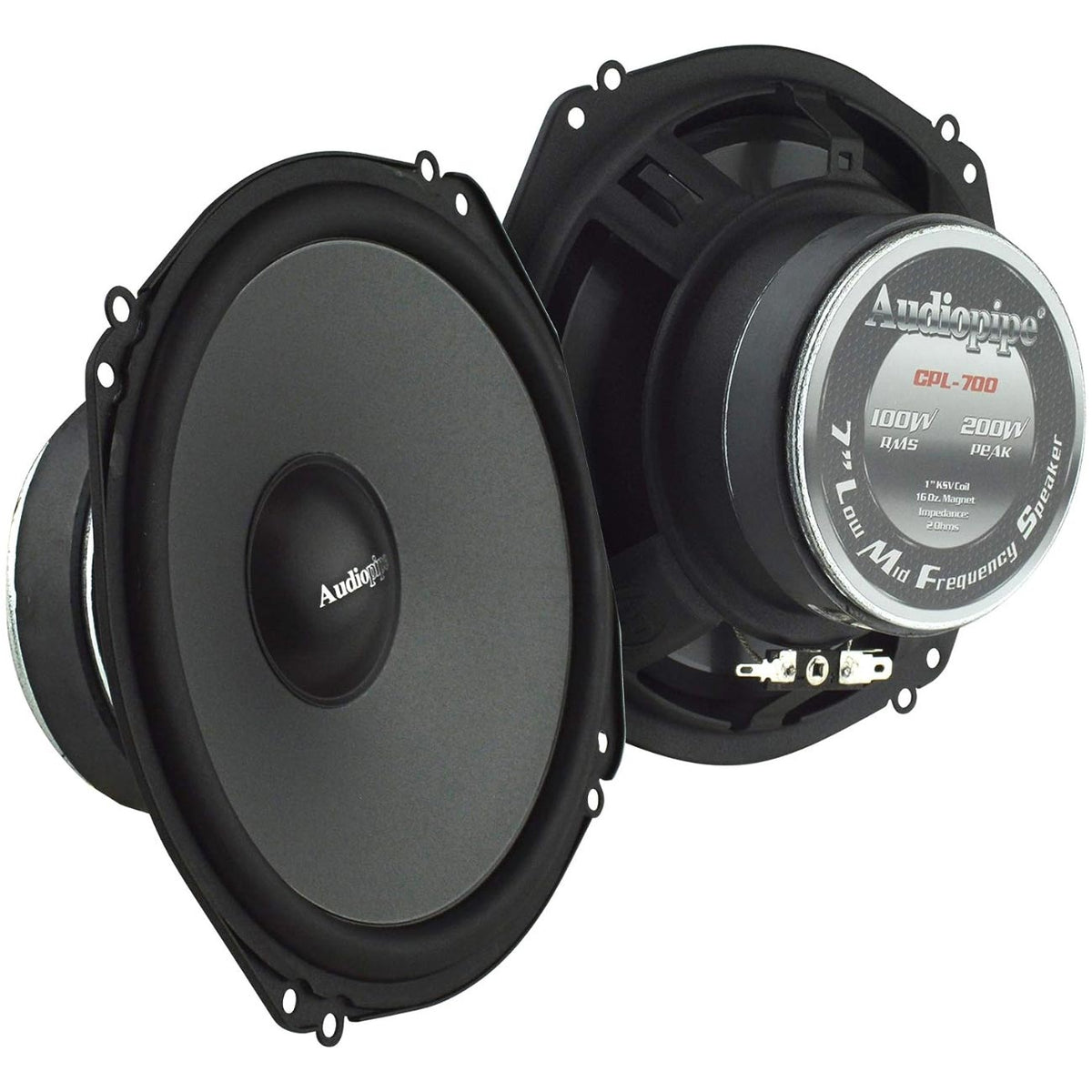 Audiopipe Shallow Mount 7" Low Mid Frequency Speaker (Pair)