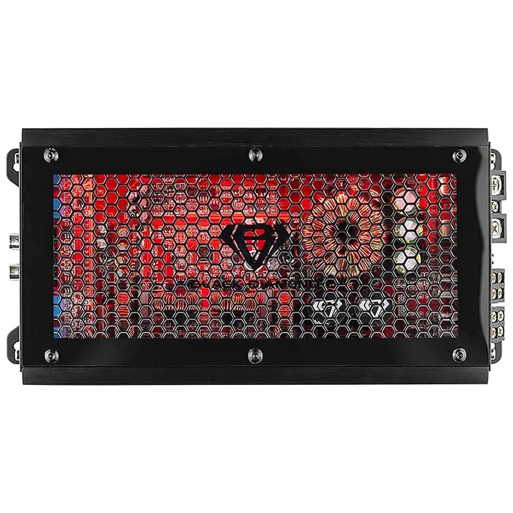 Black Diamond 4 Channel Amplifier, 2000W Max with Acrylic Window with Red LED Lighting