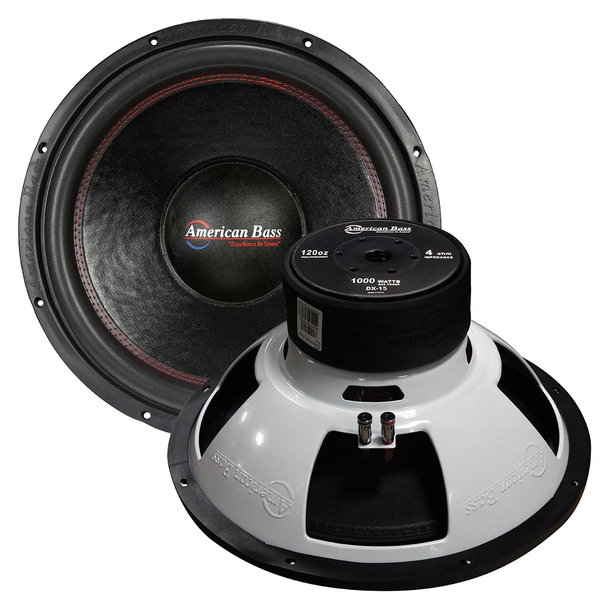 15″ Woofer, 500W RMS/1000W Max, Single 4 Ohm