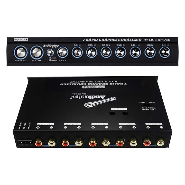 Audiopipe 7 Band Graphic Equalizer with 9 Volt Line Driver