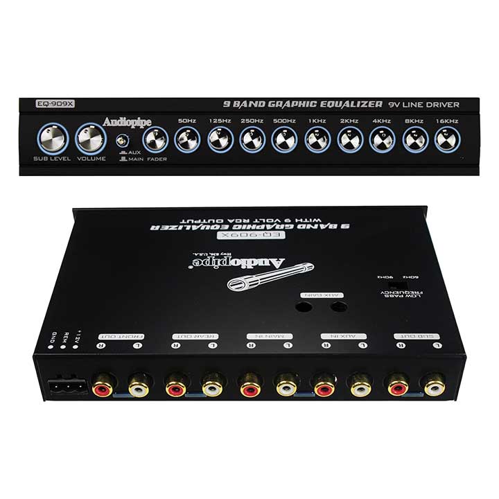 Audiopipe 9 Band Graphic Equalizer with 9 Volt Line Driver