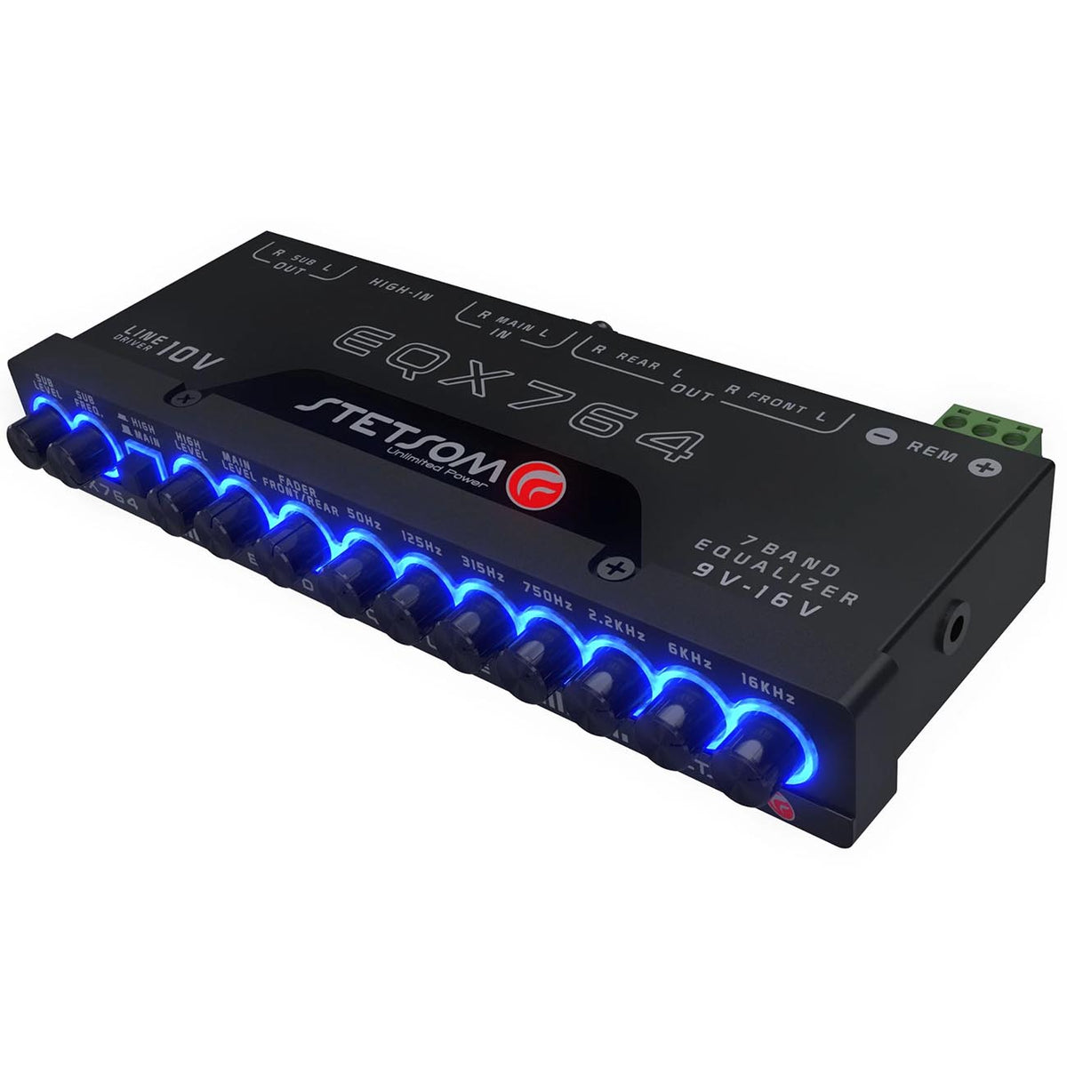 Stetsom Graphic Equalizer 7 Band Equalization with Modern Blue LED Illumination