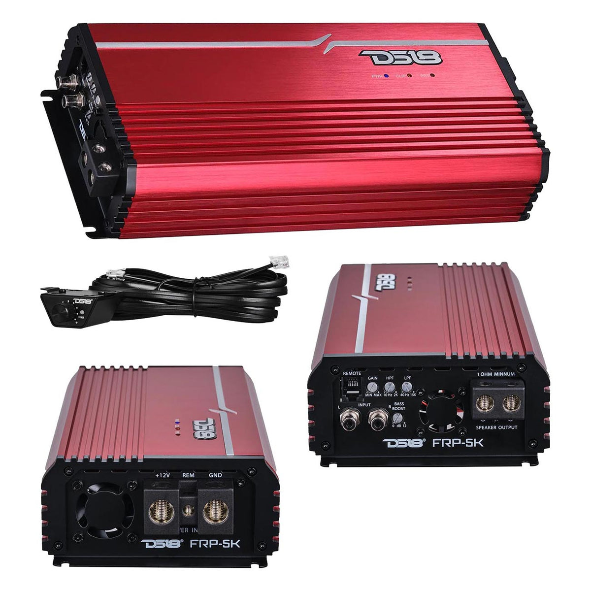 DS18 FRP Compact Monoblock Amplifier, 5000W RMS (Red)