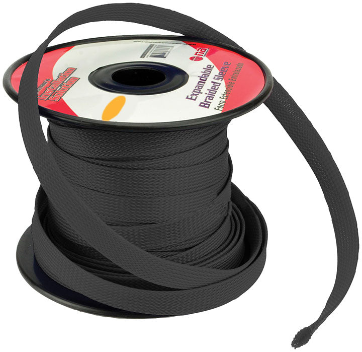 Installation Solution Expandable Braided Sleeve – Black (1/4" x 100 feet)
