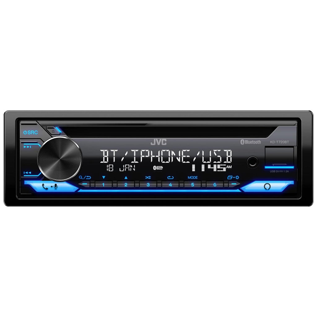 JVC Single DIN Detachable Face CD/MP3 Receiver with Bluetooth, USB & Amazon Alexa