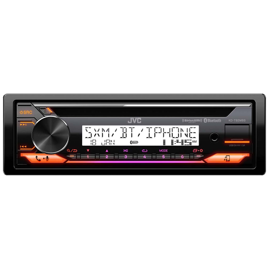 JVC MARINE Single DIN Detachable Face CD/MP3 Receiver with Bluetooth, USB Input & SiriusXM Ready*
