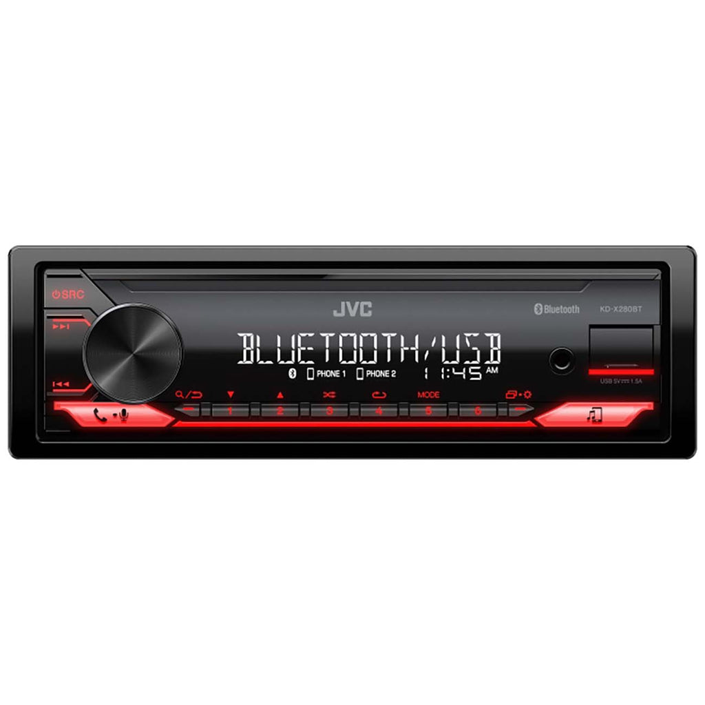 JVC Single DIN Detachable Face Mechless Digital Media Receiver with Bluetooth & USB Input