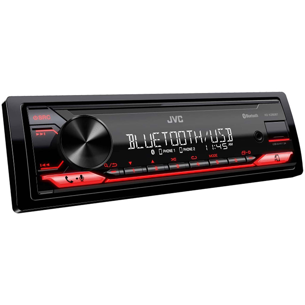 JVC Single DIN Detachable Face Mechless Digital Media Receiver with Bluetooth & USB Input