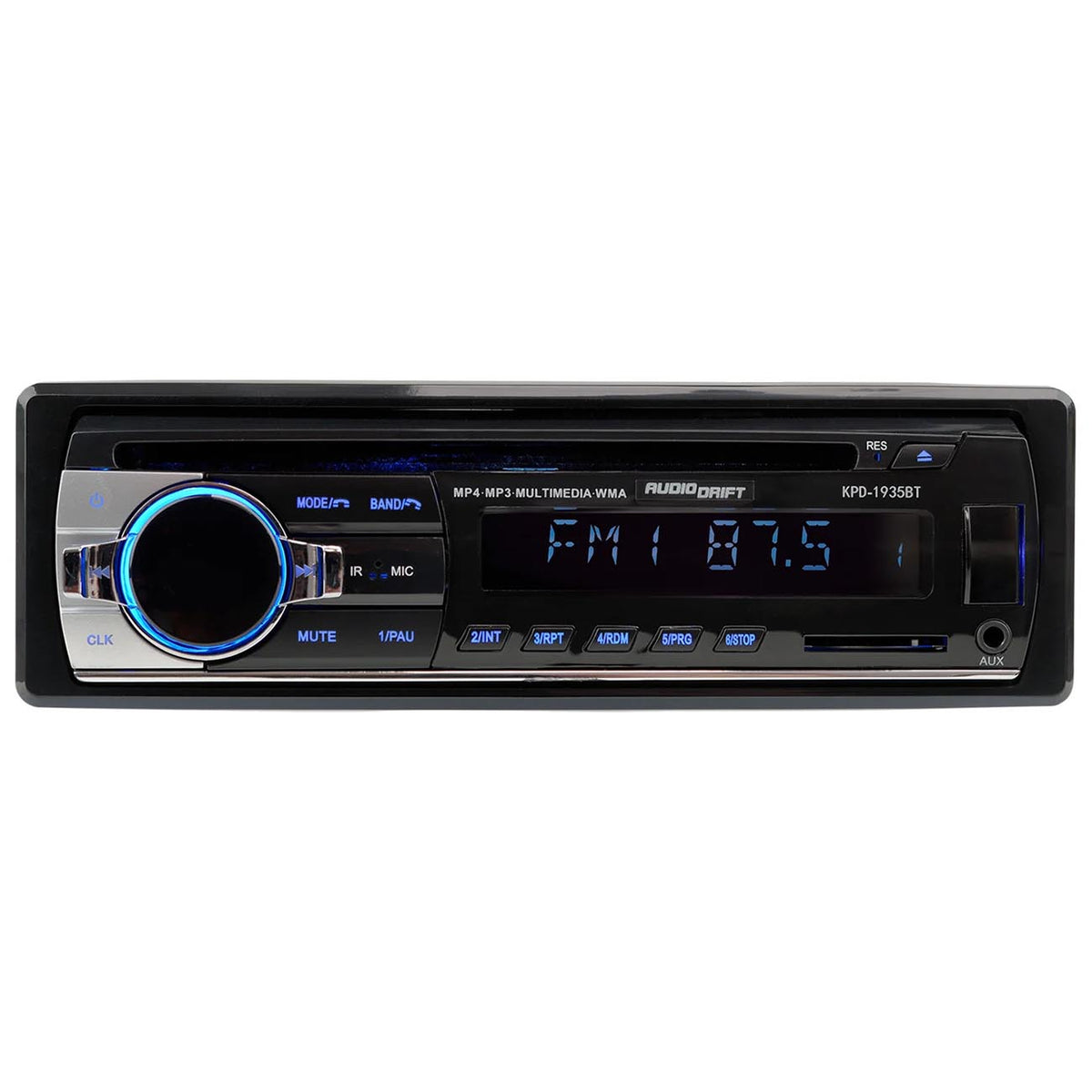 AudioDrift Fixed Face Single Din CD Receiver with Bluetooth, USB/SD Inputs & Remote
