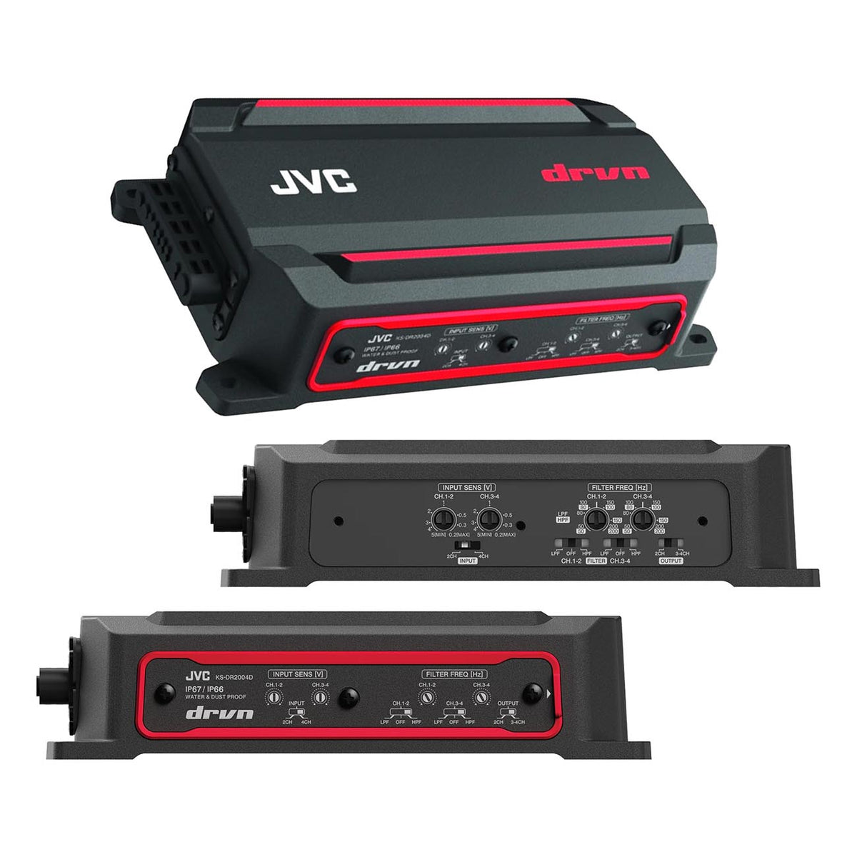 JVC Compact Marine/Powersport 4 Channel Amplifier, 600W Max