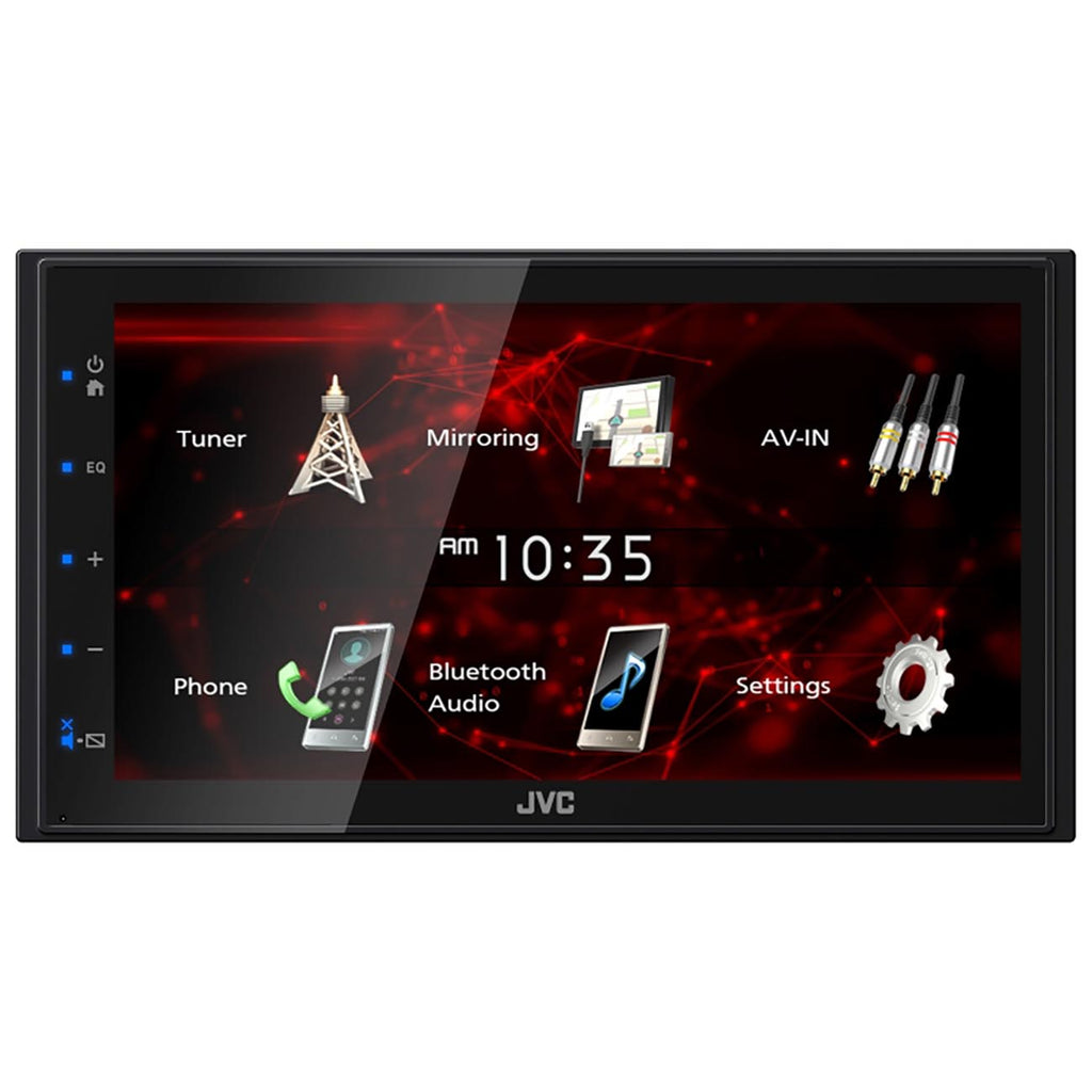 JVC 6.8" Double DIN MECHLESS Fixed Face Touchscreen Receiver with USB Android Mirroring & Bluetooth