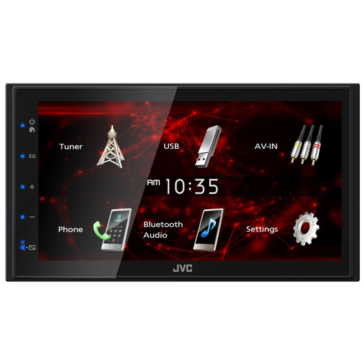 JVC 6.8" Double DIN MECHLESS Fixed Face Touchscreen Receiver with USB Android Mirroring & Bluetooth