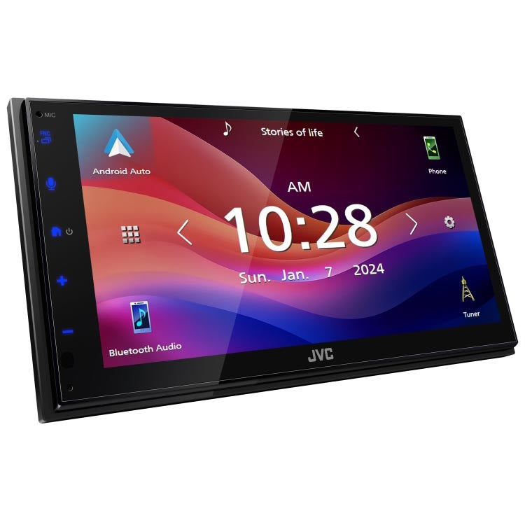 JVC Single/Double DIN Fixed Face 6.8" MECHLESS with Bluetooth, Apple CarPlay & Android Auto
