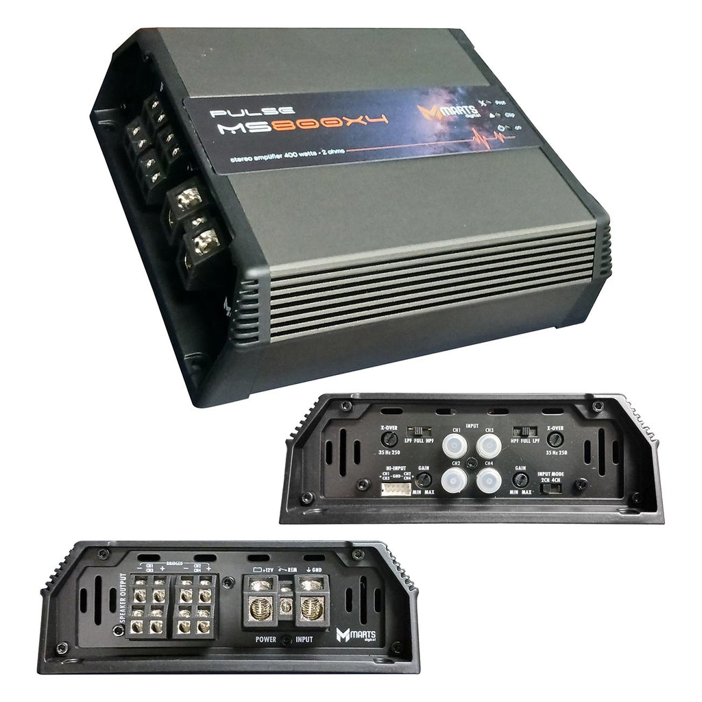 Marts Compact Digital Pulse 4 Channel Amplifier, 800W RMS