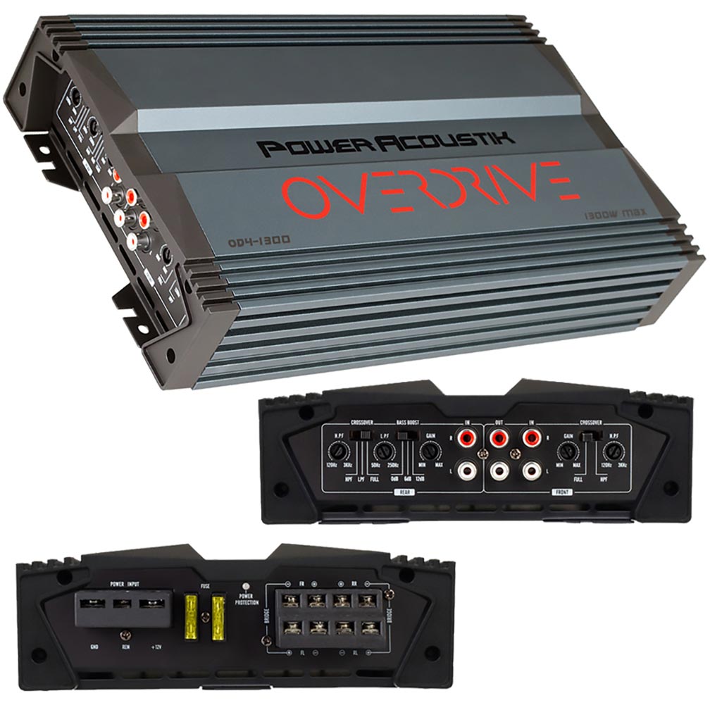 Power Acoustik 4 Channel Class A/B Amplifier 640W RMS/1300W MAX
