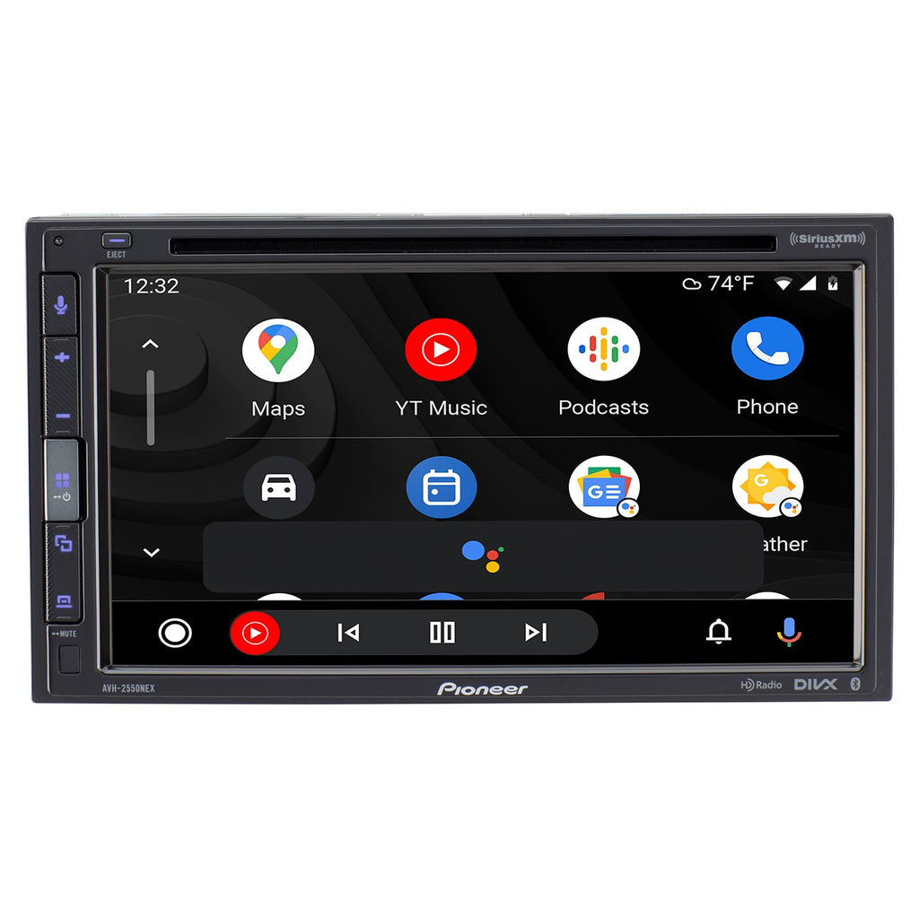 Pioneer Double DIN 6.8" Fixed Face CD/DVD player, Apple CarPlay®, Android Auto™, Pioneer Vozsis with Alexa, Bluetooth®, HD Radio, SiriusXM-Ready™