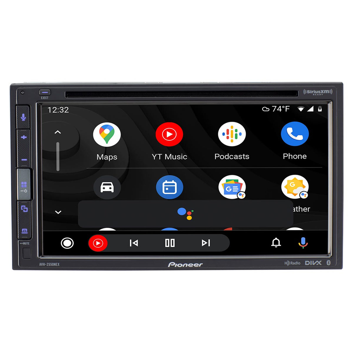 Pioneer Double DIN 6.8" Fixed Face CD/DVD player, Apple CarPlay®, Android Auto™, Pioneer Vozsis with Alexa, Bluetooth®, HD Radio, SiriusXM-Ready™