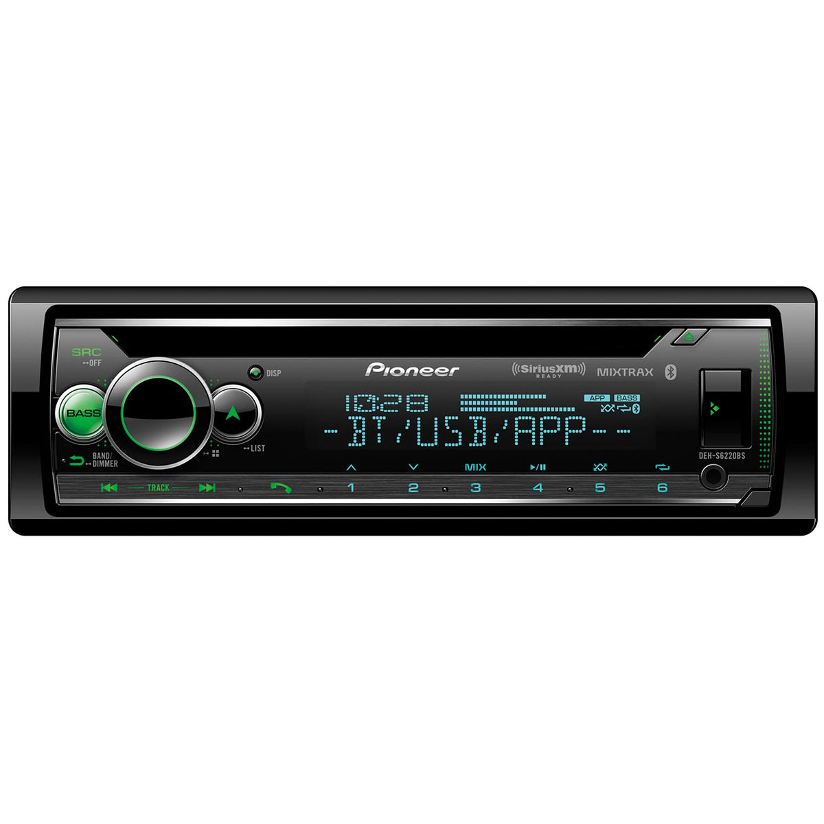Pioneer Single DIN Detachable Face CD Audio Receiver with Enhanced Audio Functions, Pioneer Smart Sync App Compatibility, MIXTRAX®, Built-in Bluetooth®, SiriusXM-Ready™