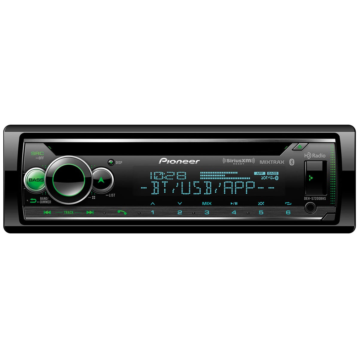 Pioneer Single DIN Detachable Face CD Audio Receiver with Enhanced Audio Functions, Pioneer Smart Sync App Compatibility, MIXTRAX®, Bluetooth®, SiriusXM-Ready™, HD Radio™