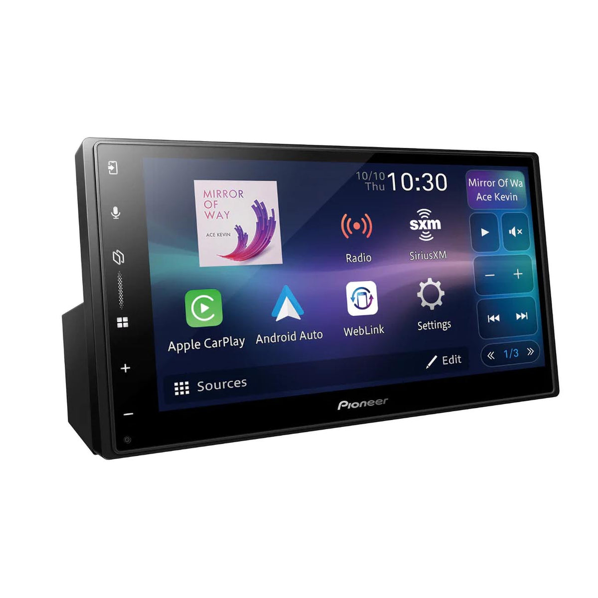 Pioneer Single DIN Modular 6.8" Display Mechless Digital Media Receiver, WiFi®, Apple CarPlay®, Android Auto™, Amazon Alexa via Pioneer Vozsis, Bluetooth®, SiriusXM-Ready™