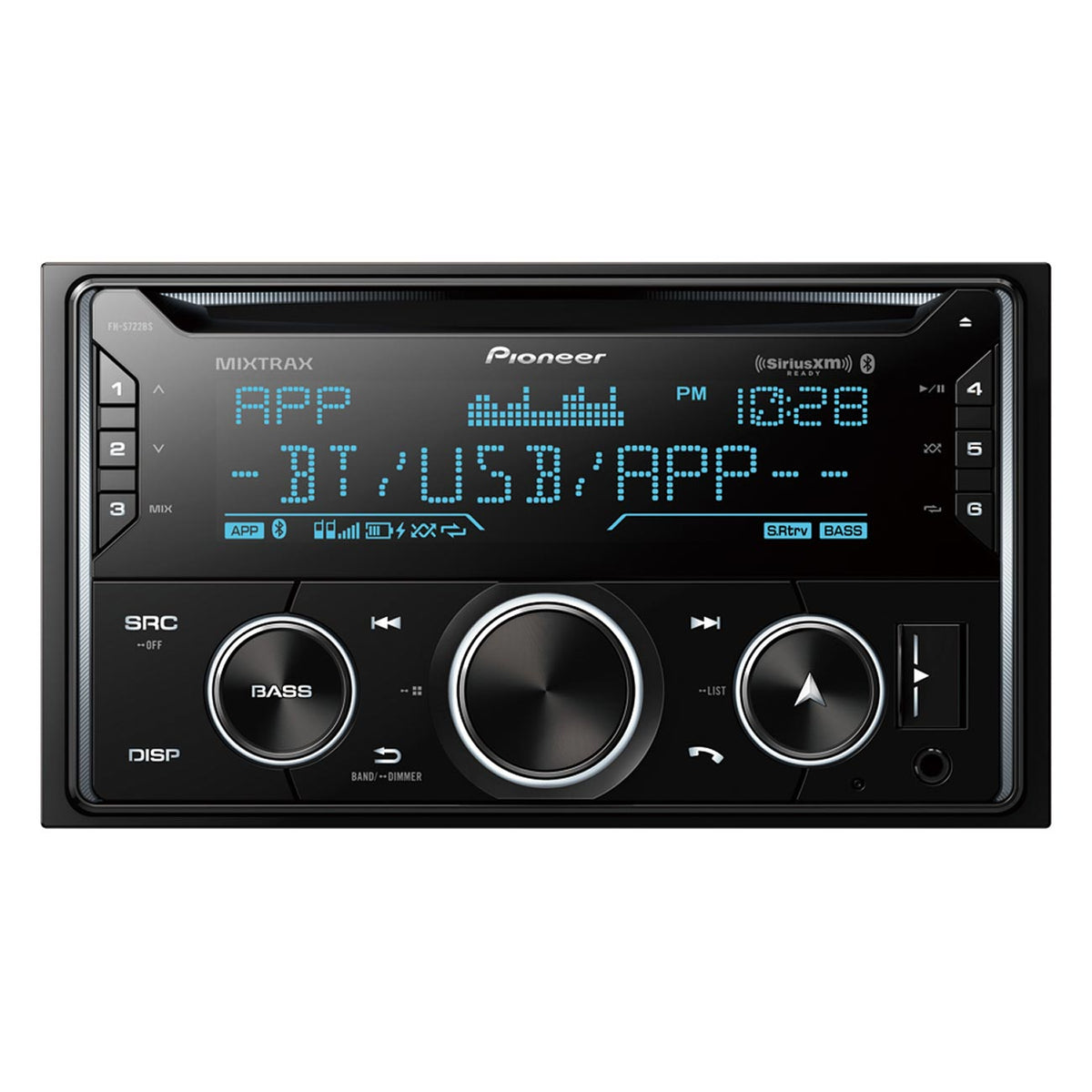 Pioneer Double DIN CD Receiver with Enhanced Audio Functions, Pioneer Smart Sync App Compatibility, MIXTRAX® and Built-in Bluetooth®, SiriusXM-Ready™